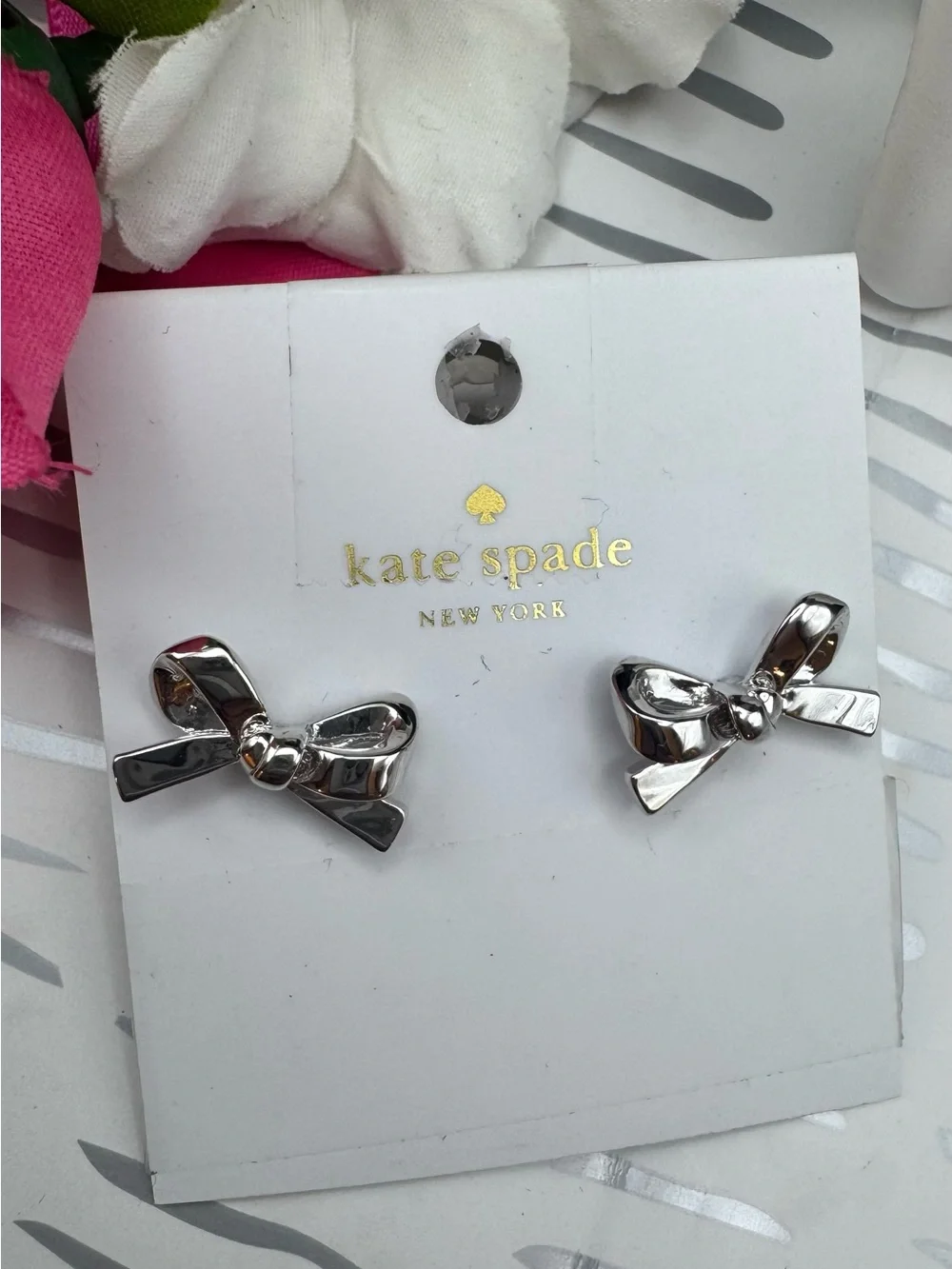 kate spade Silver Mini Bow Stud Earrings